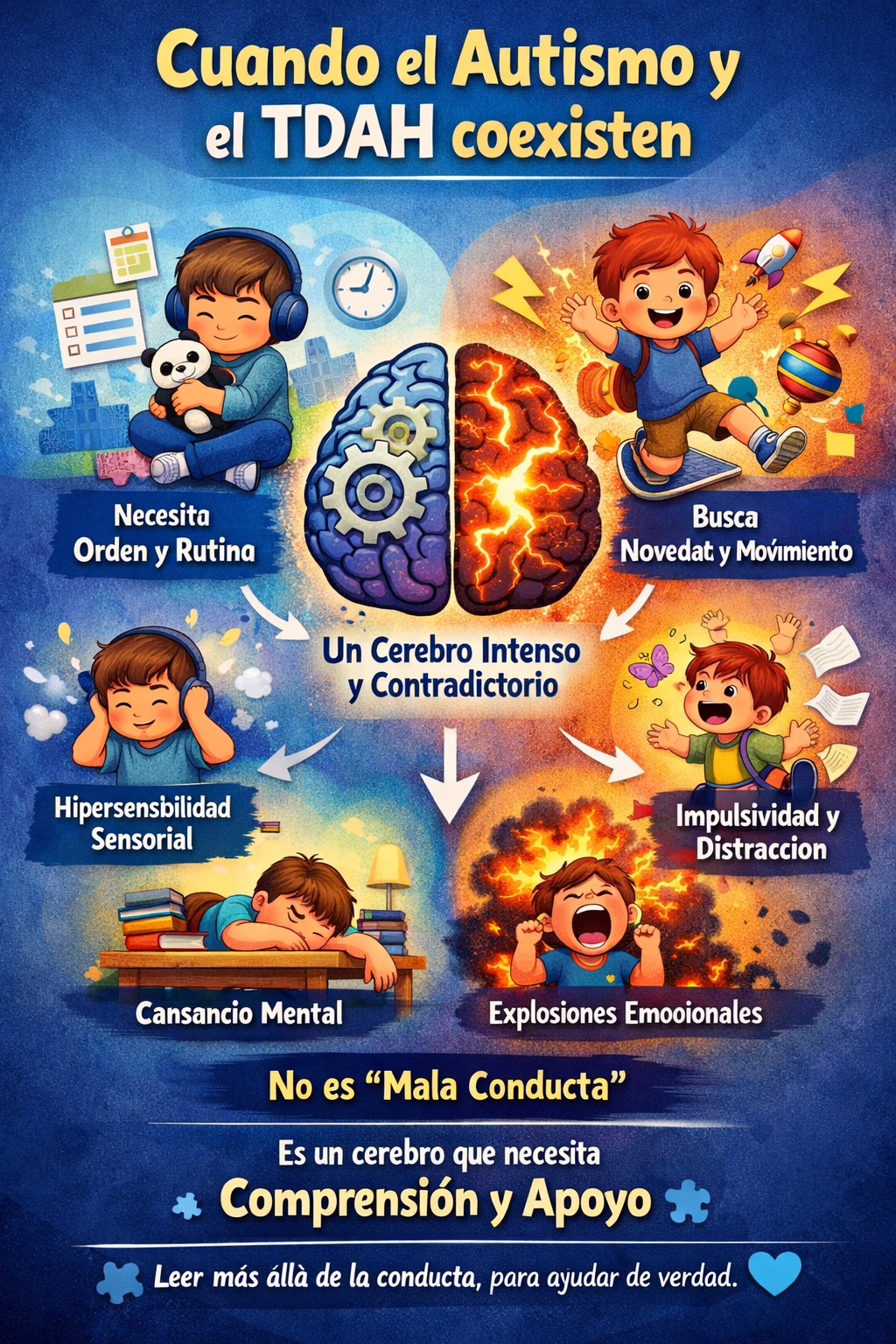 💙 Cuando El Autismo Y El TDAH Conviven